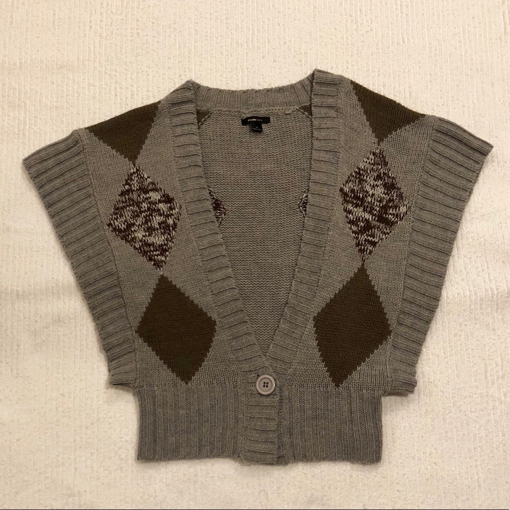 Double Zero | Gray Diamond Pattern Sweater - image 1